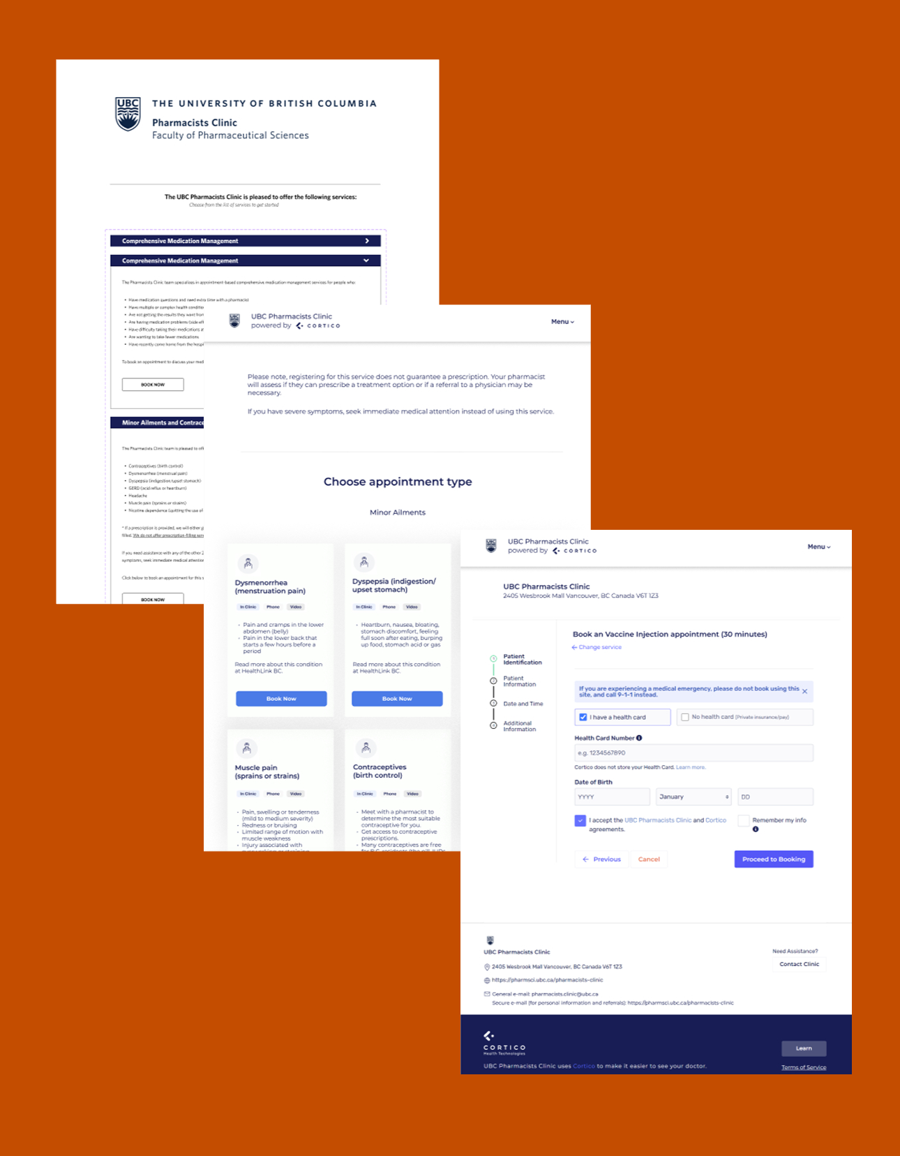 Patient journey map for the UBC Pharmacists Clinic